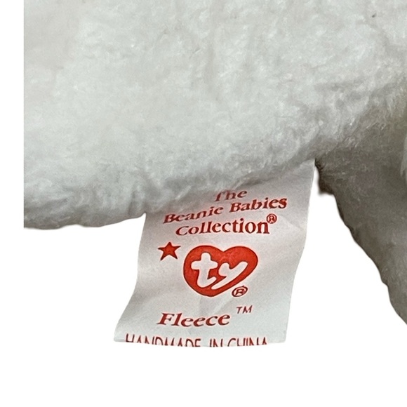 Ty Beanie Original Baby "Fleece" the White Lamb  RETIRED 3- 21- 1996 Pvc Pellets - Picture 6 of 7